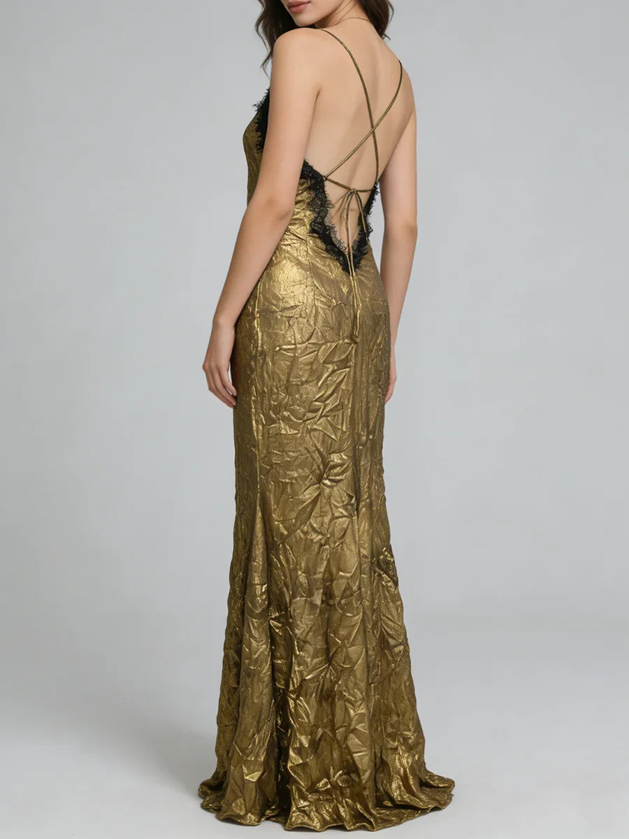 zalia embroidered lace mermaid dress Andrea & Leo A1421 Lace Beaded Floral Mermaid Dress, Sage / 10