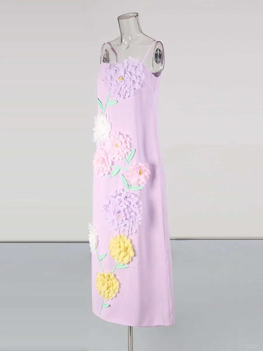 Zalia Atelier | 3D Flower Dress | Side