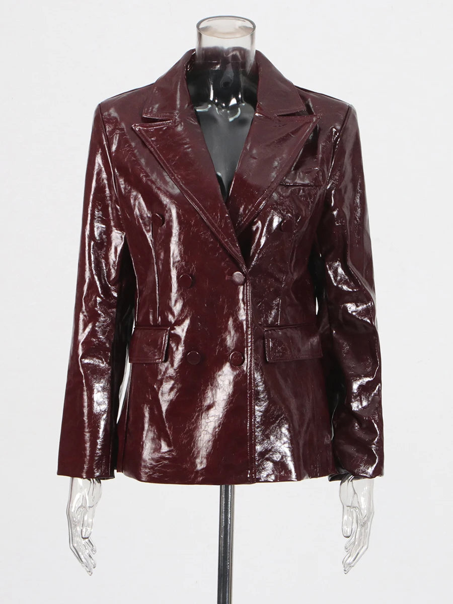 Zalia Atelier | Ancora PU Leather Blazer