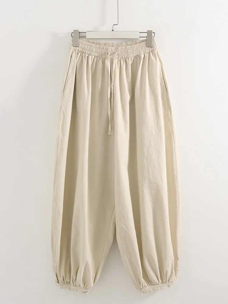 Zalia Atelier - Balloon Cropped Pants Beige