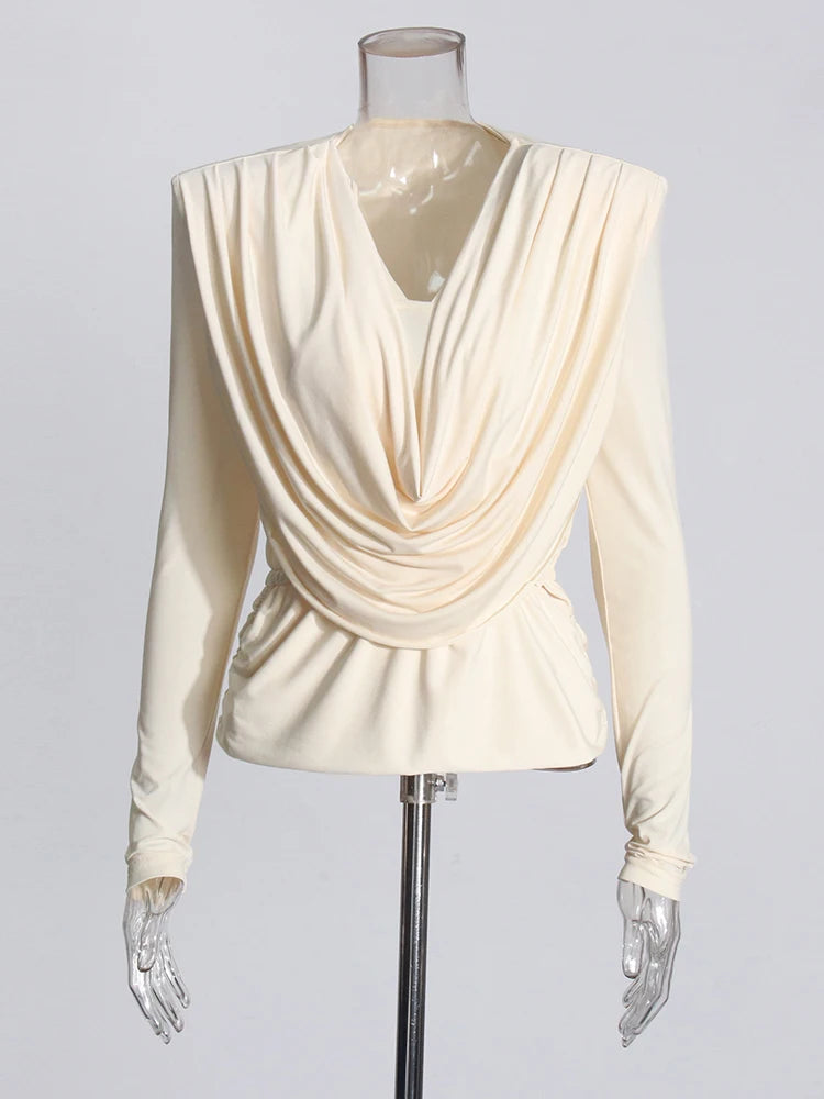 Zalia Atelier | Beige Long Sleeve Top