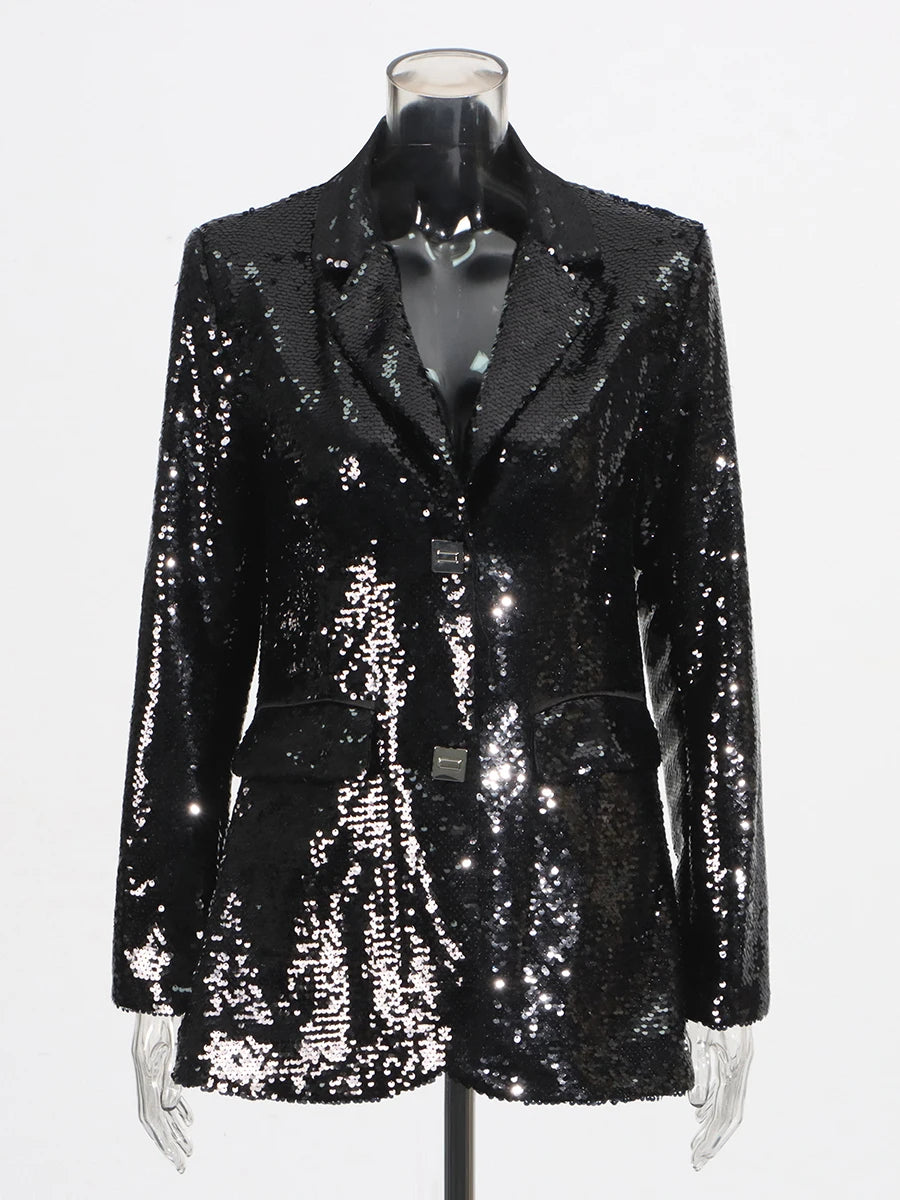 Black Sequins Blazer | Zalia Atelier