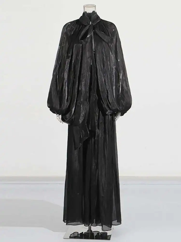 Zalia Atelier | Stand Collar Maxi Dress