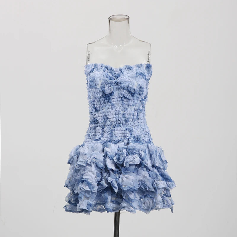 Zalia Ateleier | Blue Ruffled Mini Dress