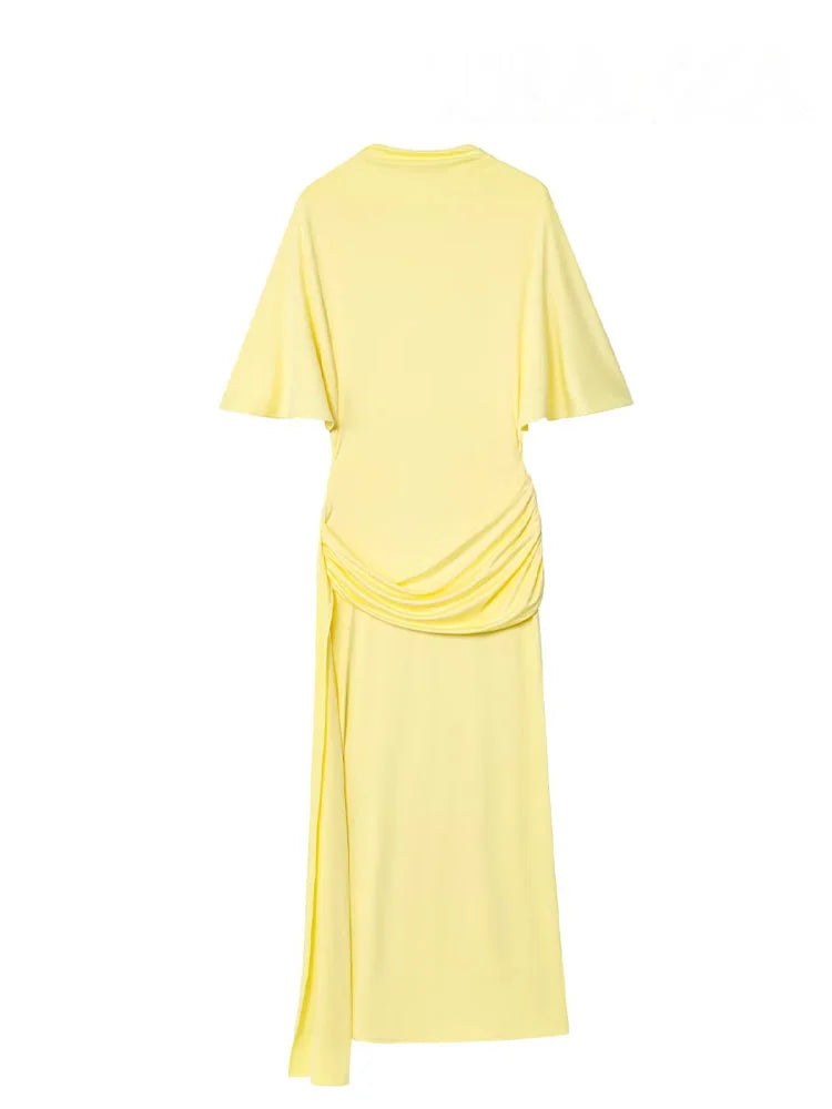 Butter Yellow Backless Maxi Dress |Zalia Atelier