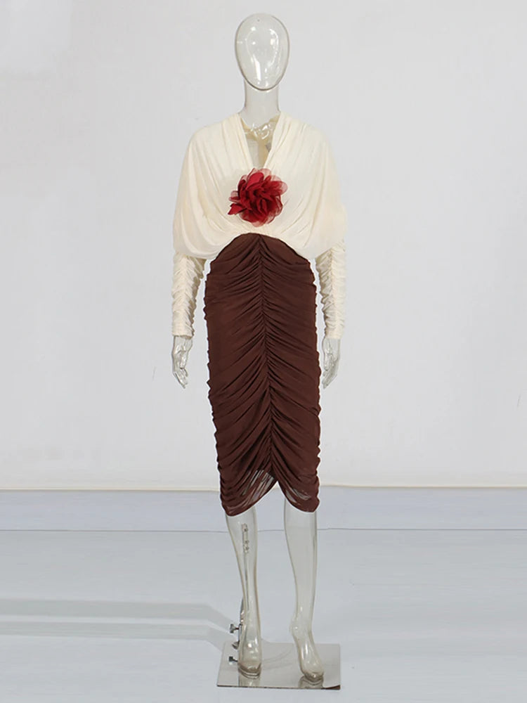 Zalia Atelier | Draped Mini Dress with Applique | Magda Butrym Dupe