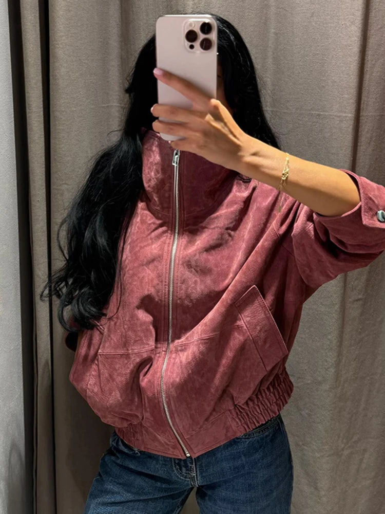 Dusty Pink Suede Jacket - Zara Dupe