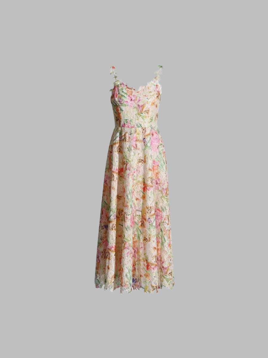 Zalia Atelier | Floral Print Lace Dress