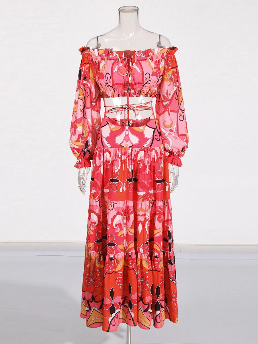 Zalia Atelier Floral Print Skirt Set