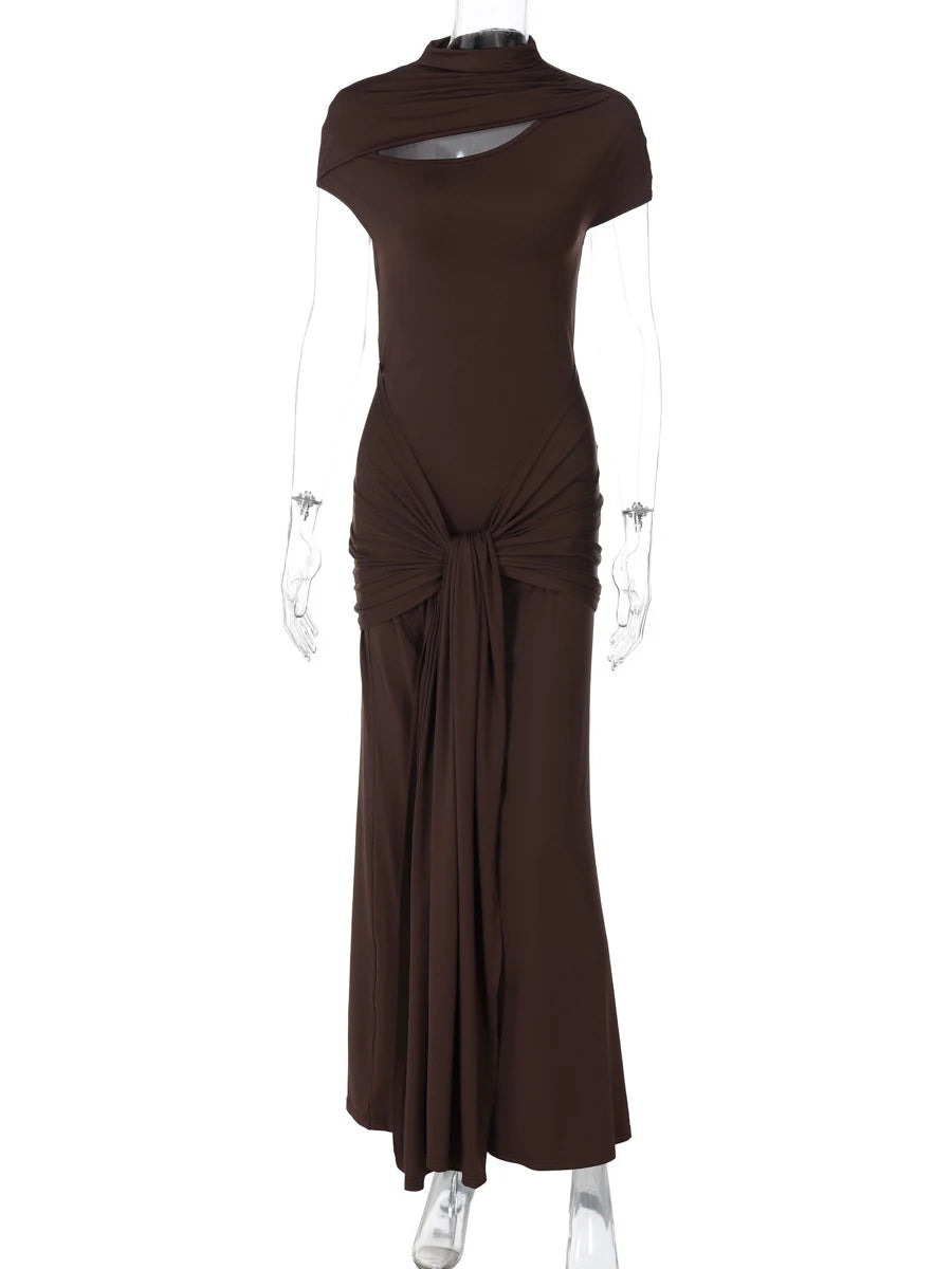 Zalia Atelier - Brown Ruched Dress