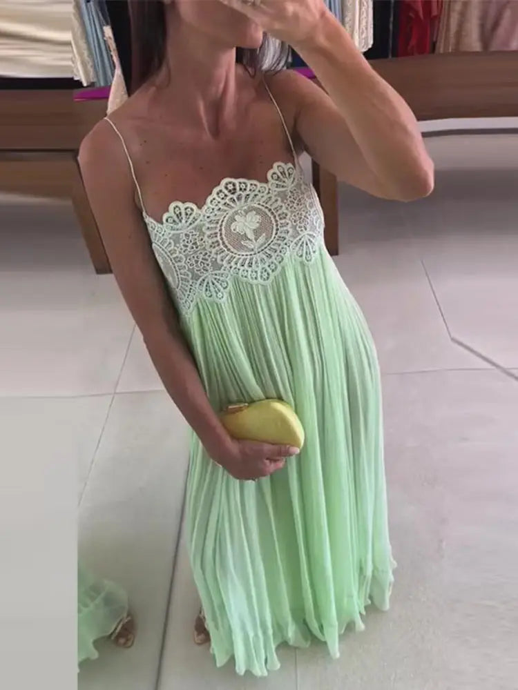 Mint Green Lace Detail Dress