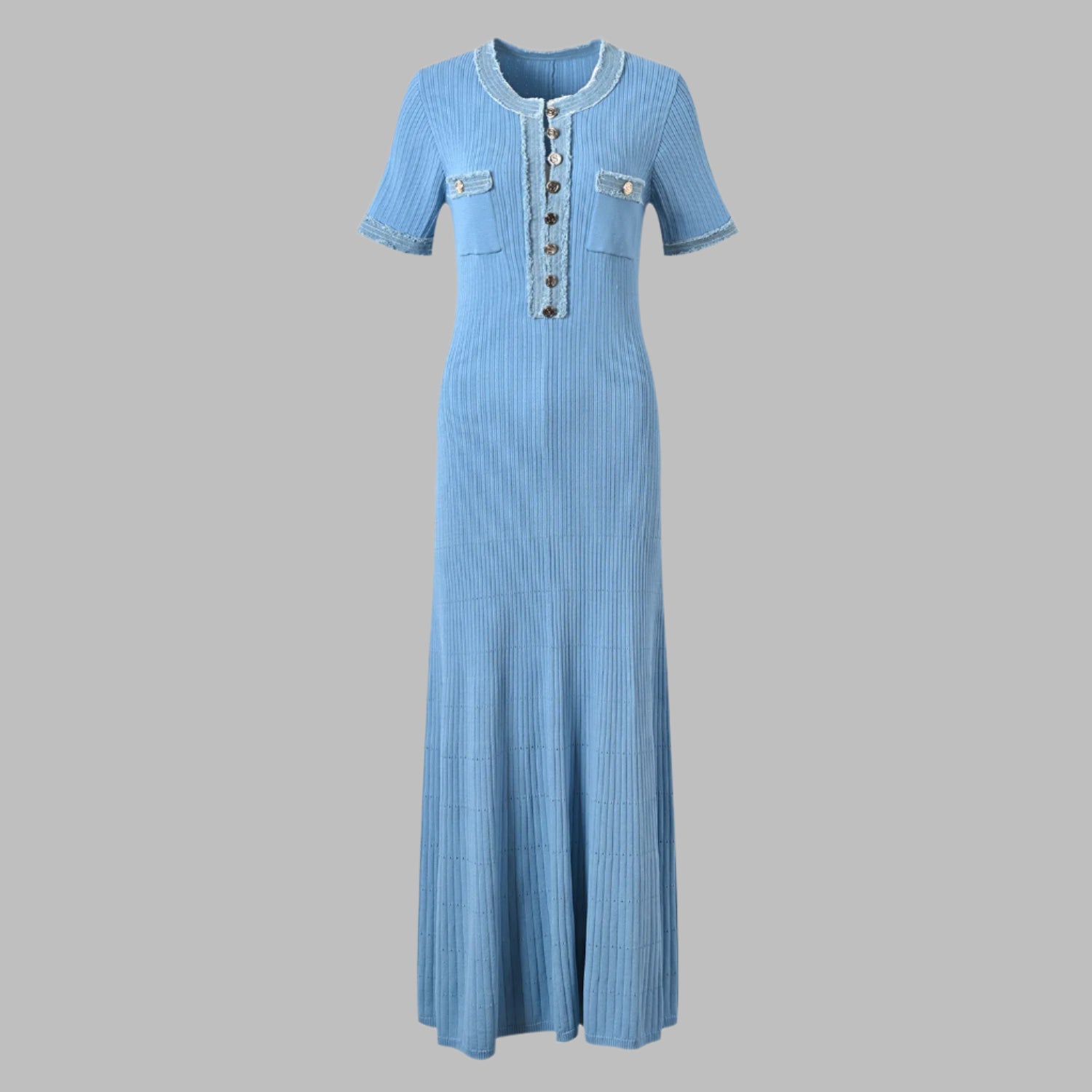 Zalia Atelier | Knit Midi Dress Baby Blue