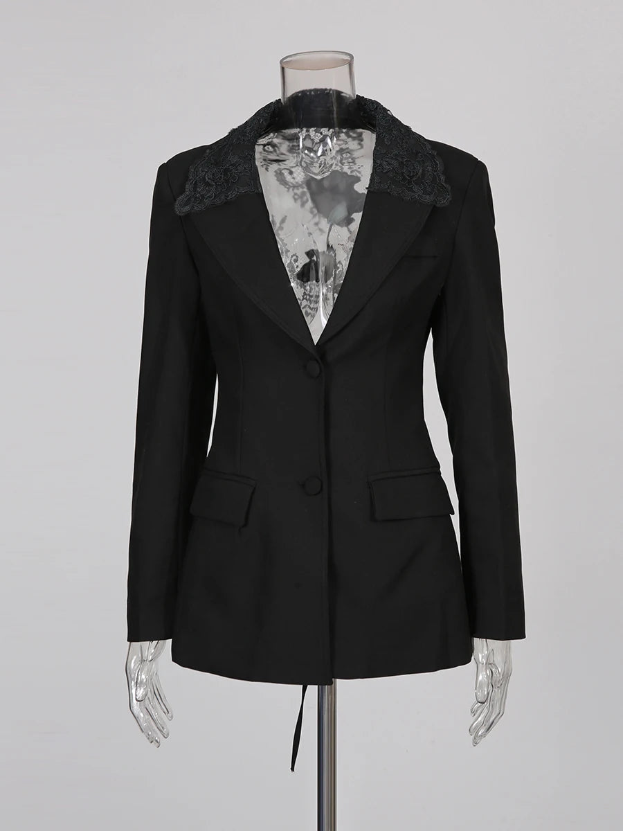 Zalia Atelier | Lace Back Blazer