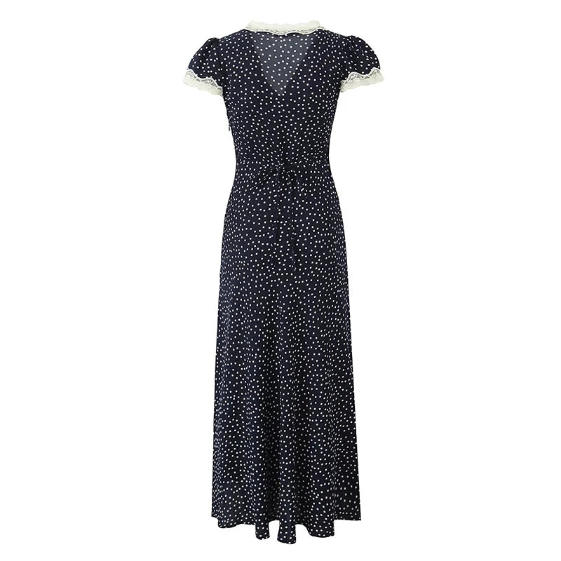 Lace Trim Midi Dress