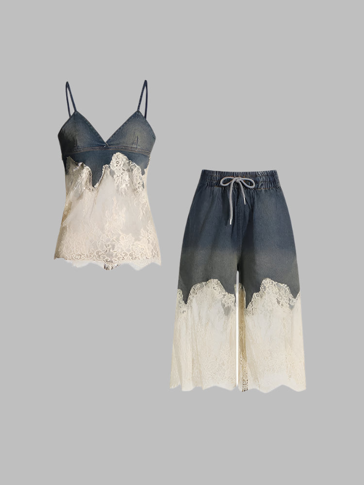 Lace and Denim Set | Zalia Atelier