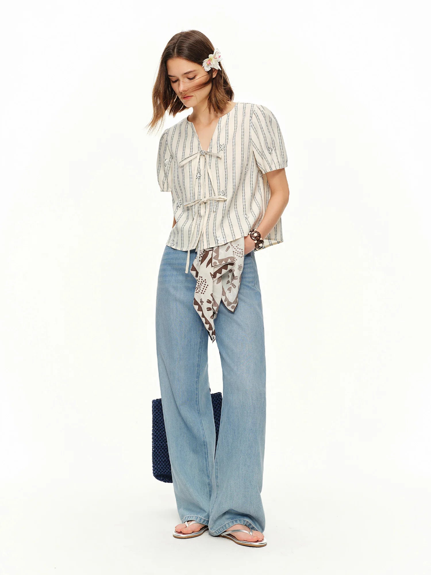 Linen and Cotton Blouse - Striped