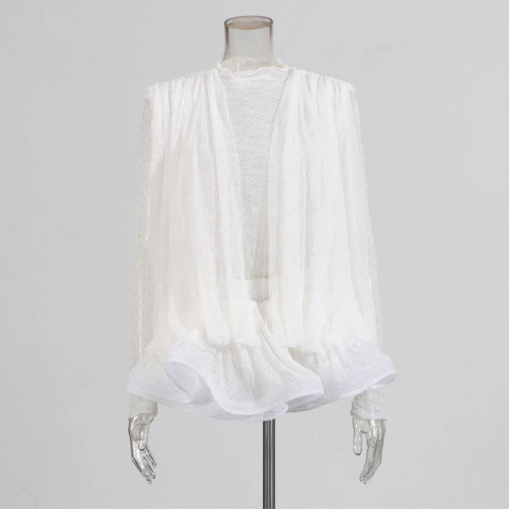 Zalia Atelier | Long Sleeve White Mini Dress