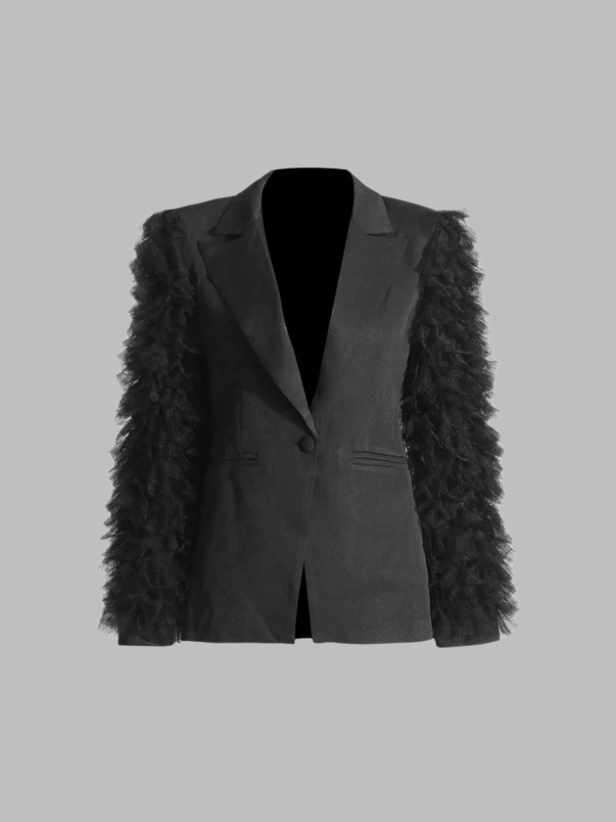 Mesh Sleeves Blazer | Zalia Atelier