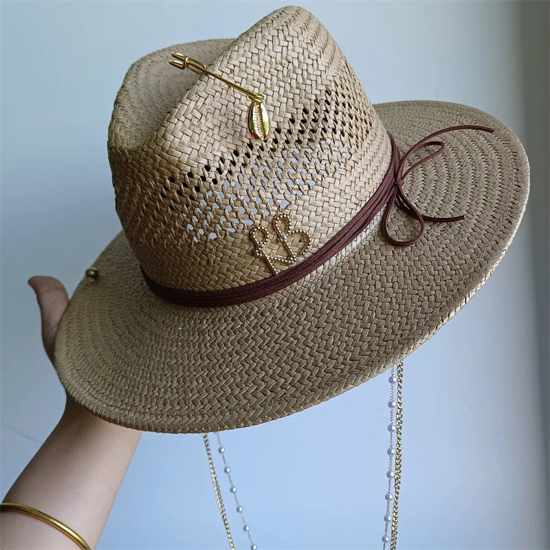 Panama with Appliques and Chain