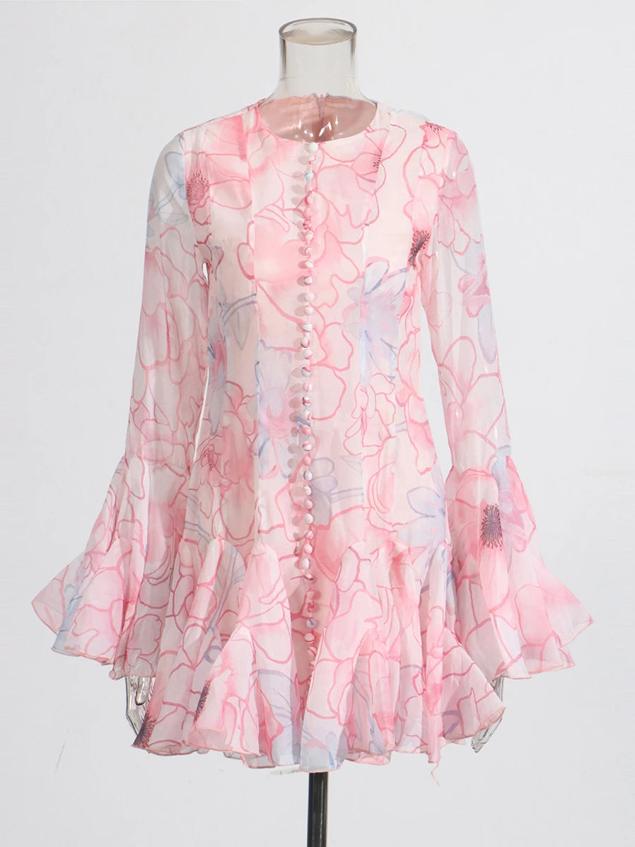 Zalia Atelier | Pink Floral Mini Dress