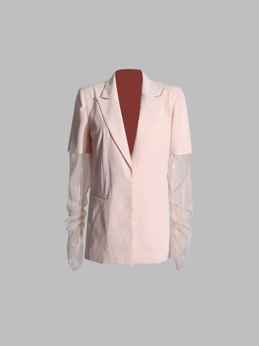 Pink Mesh Sleeves Top | Zalia Atelier