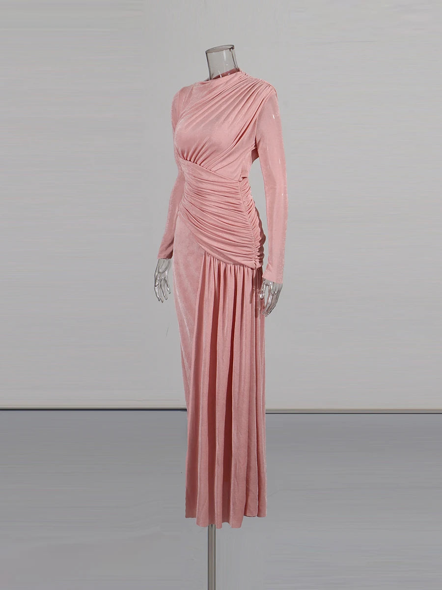 Pink O'Neck Party Dress | Zalia Atelier