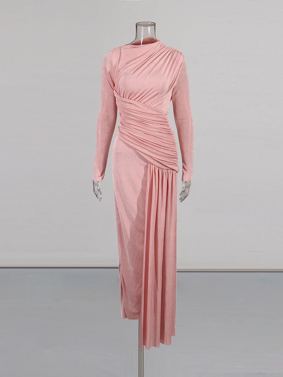 Pink O Neck Party Dress | Zalia Atelier