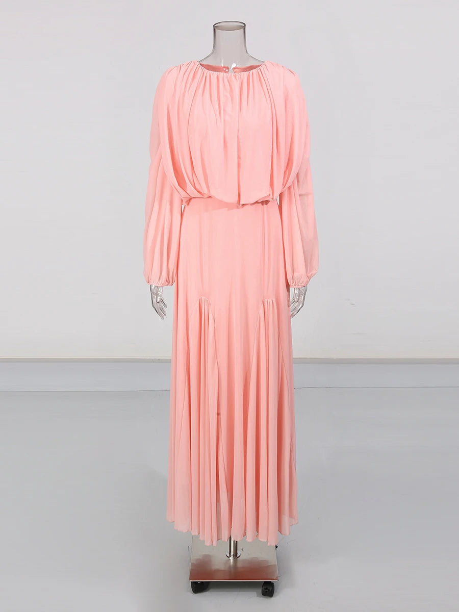 Zalia Atelier | Round Neck Maxi Dress
