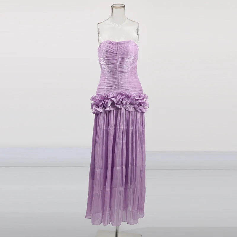 Zalia Atelier | Purple Strapless Party Dress