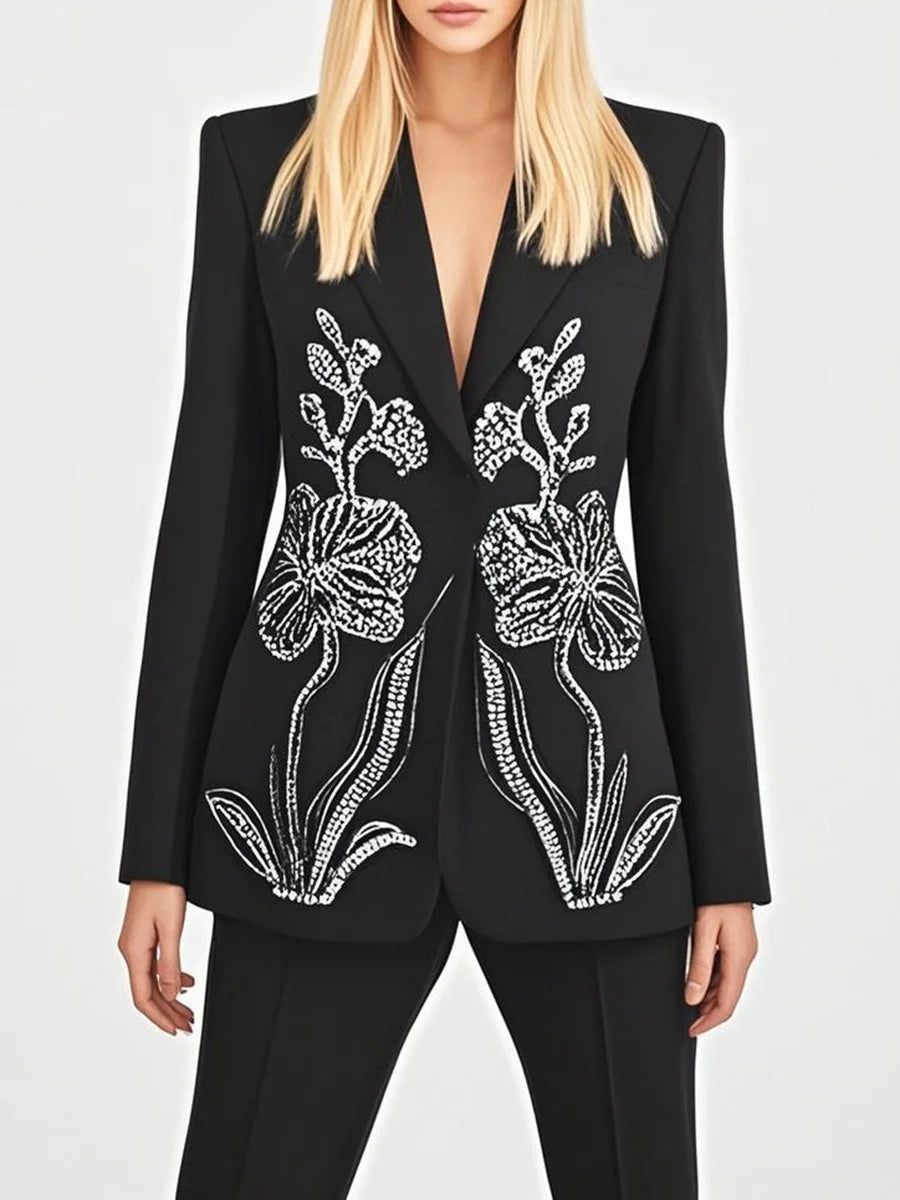 Rhinestone Beads Blazer