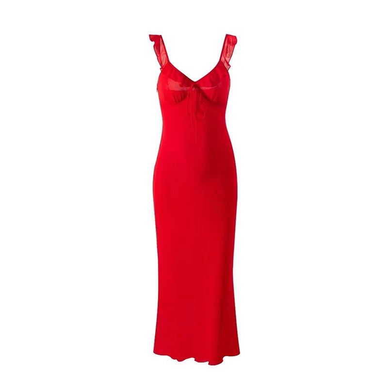Zalia Atelier - Ruffle Trim Maxi Dress