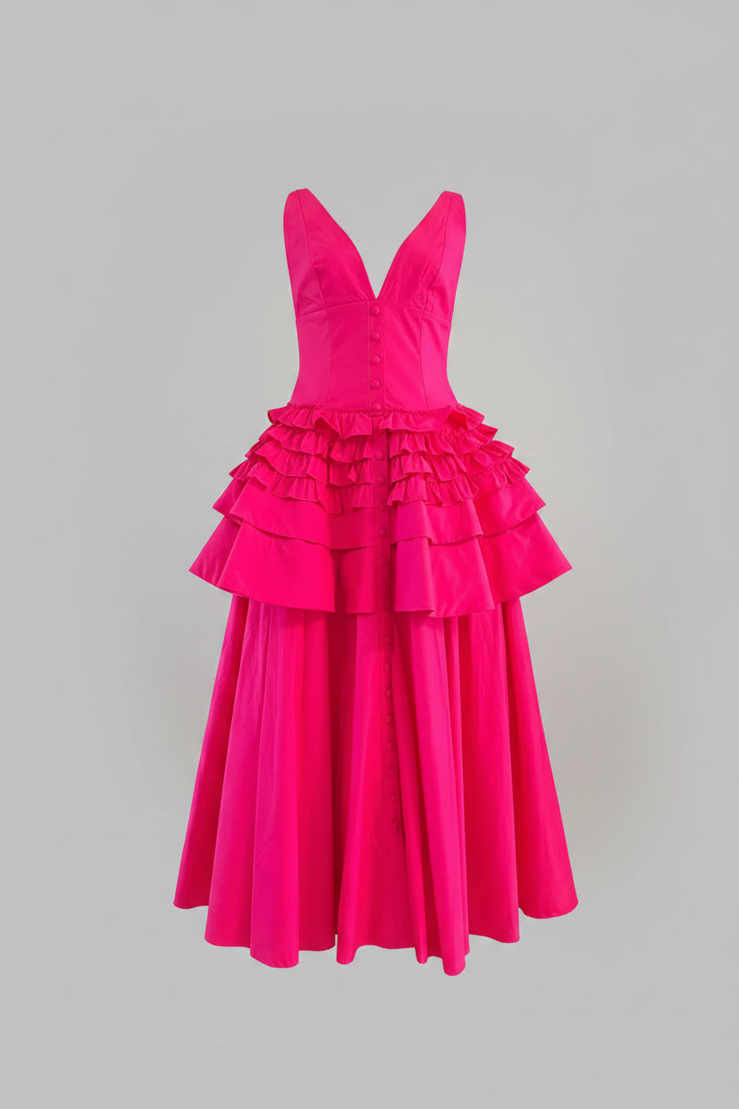 V-Neck Midid Dress