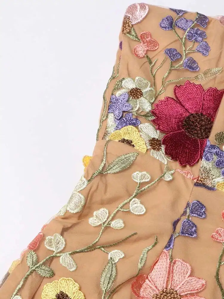 Strapless Appliques Dress