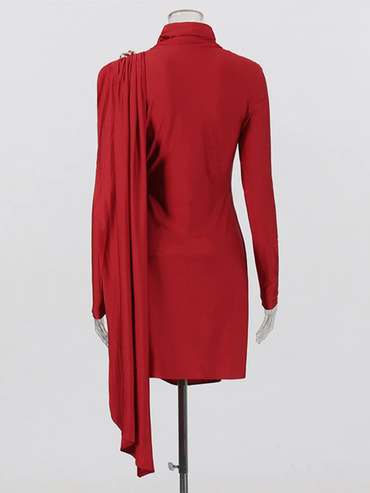 Draped Scarf Mini Dress