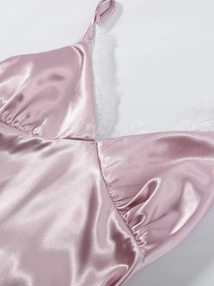 Pink Lace Detail Dress