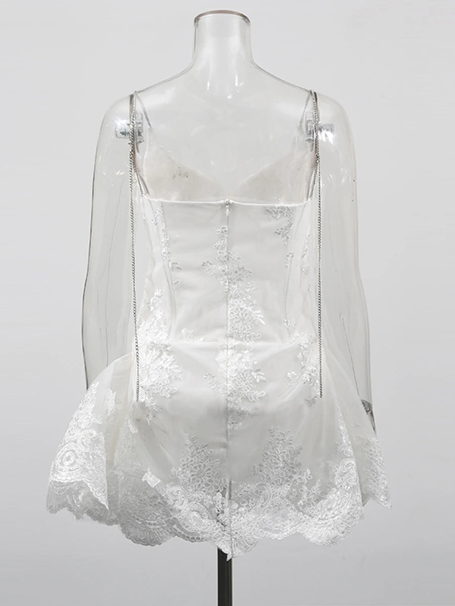 White Lace Mini Dresses