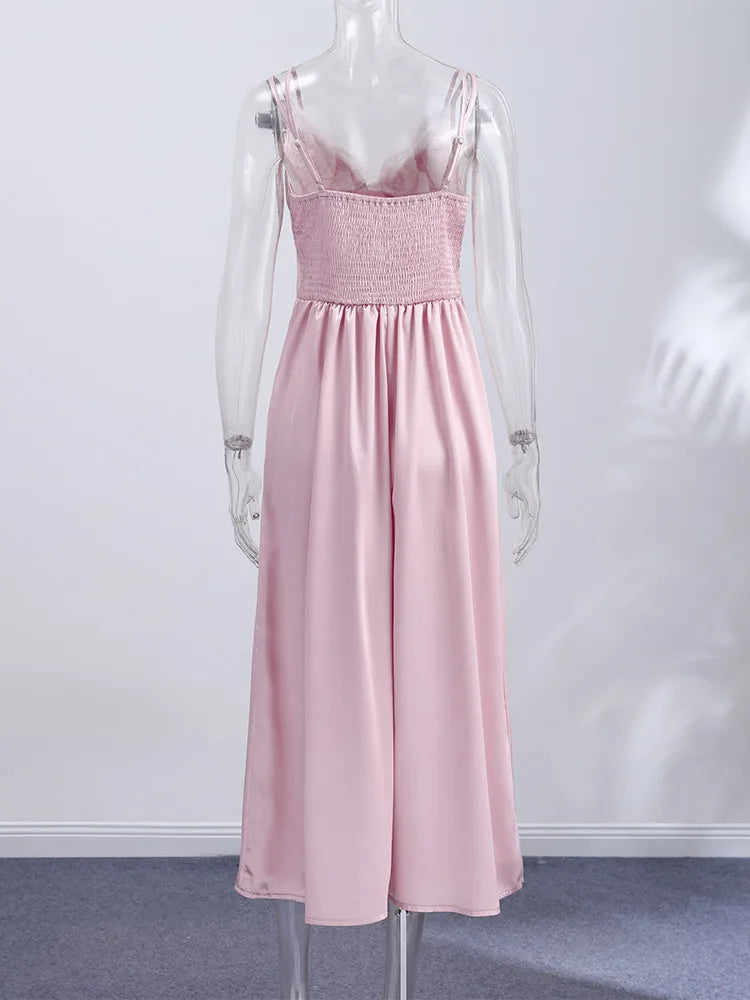Pink Lace Detail Dress