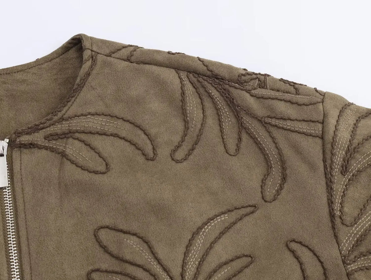 Embroidery Bomber Jacket