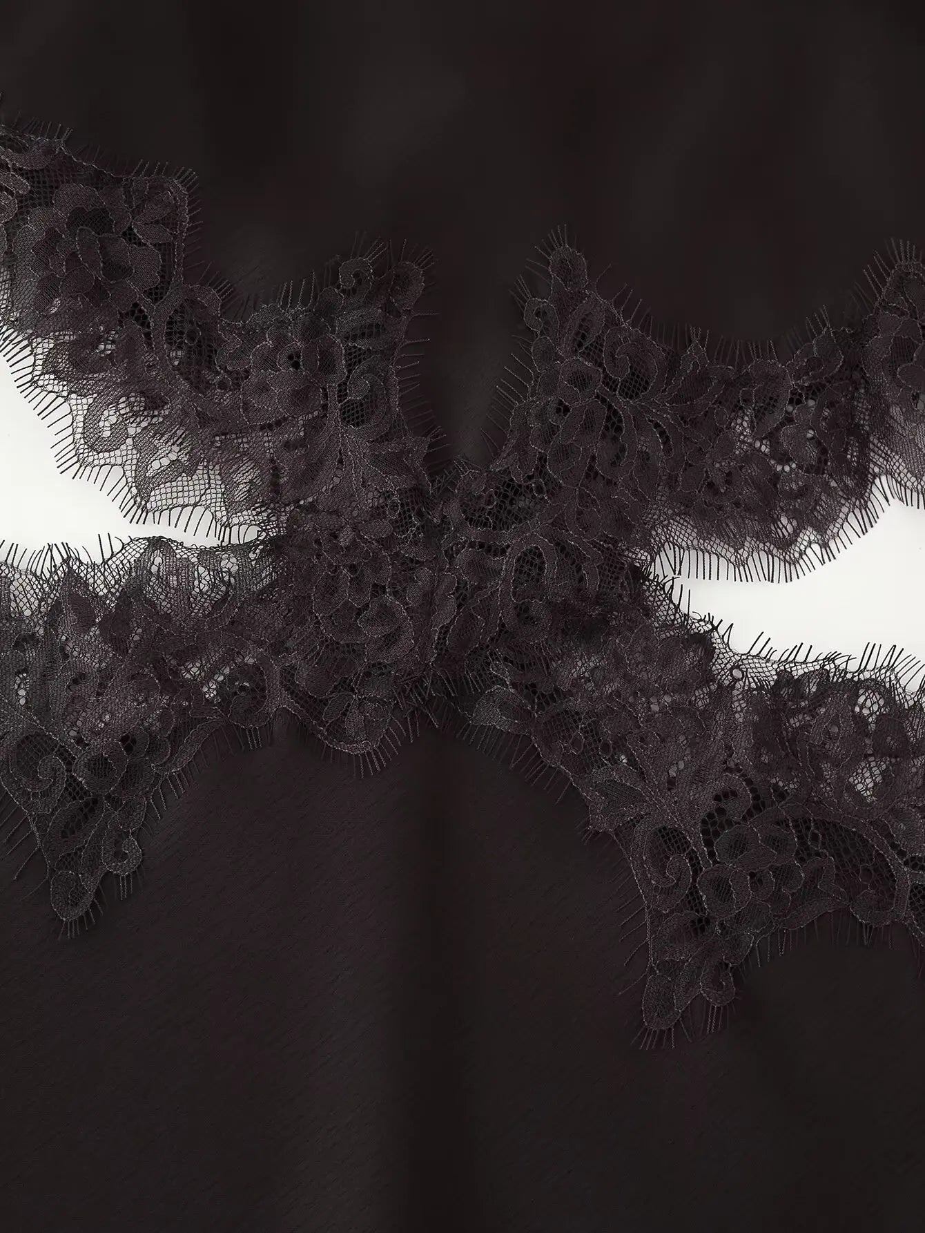 Brown Lace Trim Dress