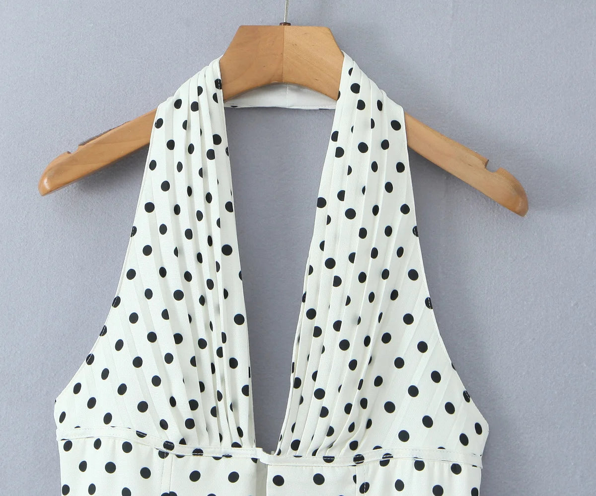 Deep V Halter Mini Dress