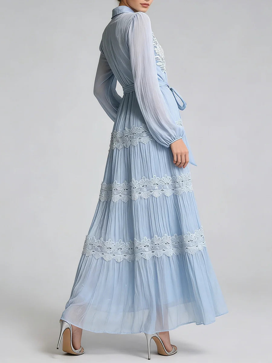 Embroidered Lace Midi Dress