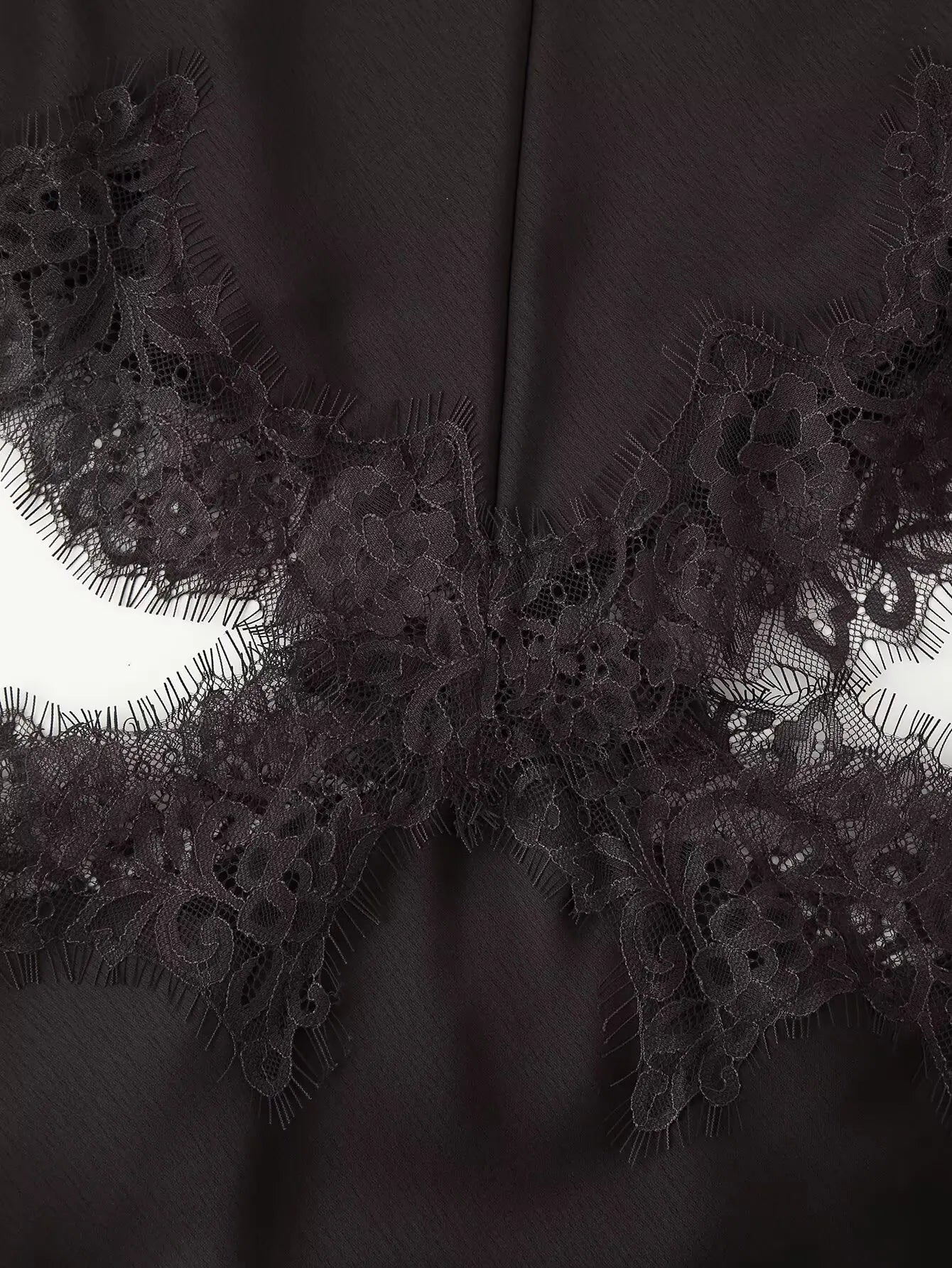 Brown Lace Trim Dress