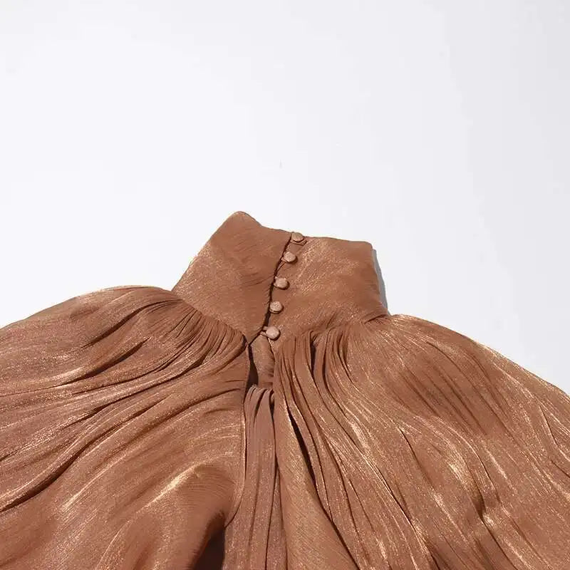 Stand Collar Maxi Dress