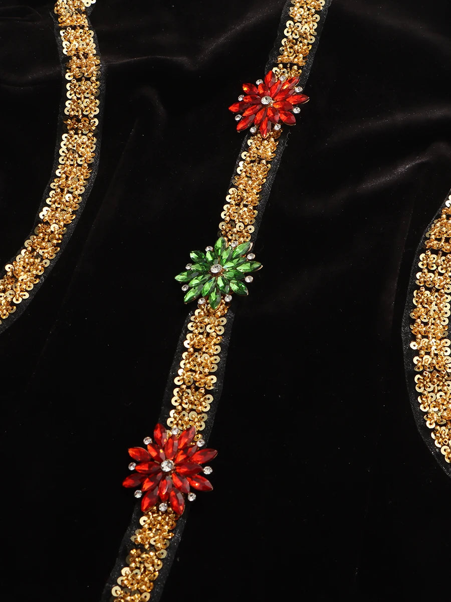 Rhinestones Black Gown