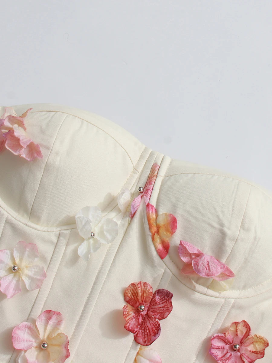 Appliques Strapless Dress