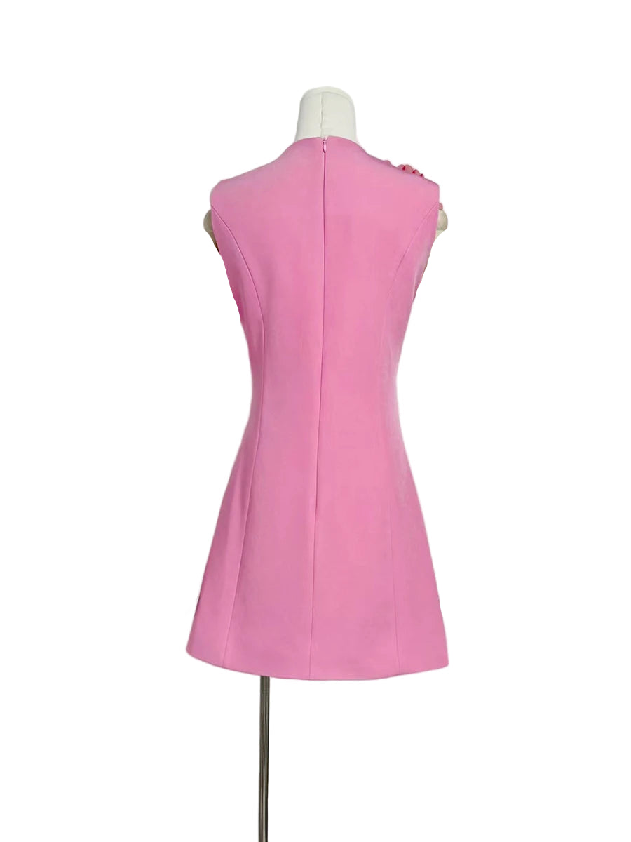 Flower Appliques Mini Dress