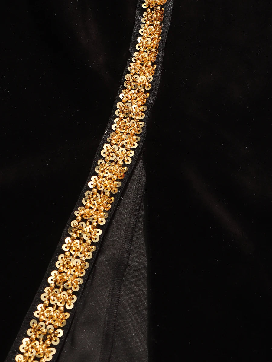Rhinestones Black Gown