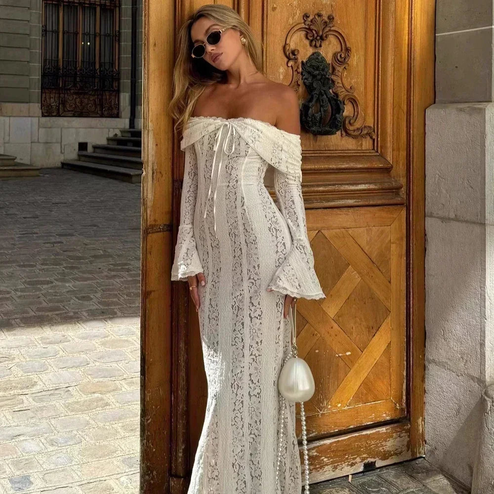 slim fit dress slacks Summer Of Love Lace Insert Maxi Dress White– Selfie Leslie