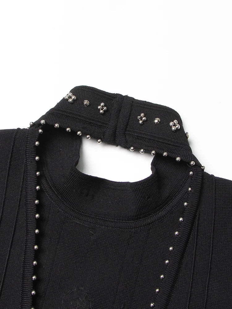 Embroidered Beads Mini Dress