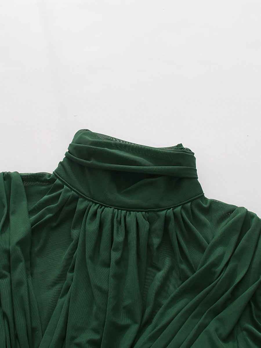 Draped Green Cocktail Dress